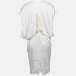 Tom Ford White Sateen Draped Mini Dress M
