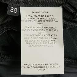 Pre Owned Tom Ford Black Crepe Leather Trim Trousers S