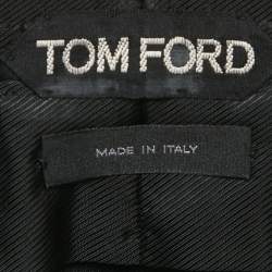 Pre Owned Tom Ford Black Crepe Leather Trim Trousers S