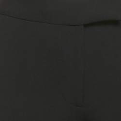 Pre Owned Tom Ford Black Crepe Leather Trim Trousers S