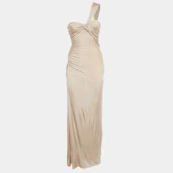 Pre Owned Tom Ford Champaign Pink Jersey One Shoulder Evening Dress XXS 