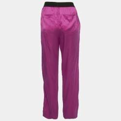 Pre Owned Tom Ford Pink Logo Waistband Silk PJ Pants XS