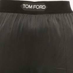 Pre Owned Tom Ford Black Silk Logo Waist band Pajama Pants S