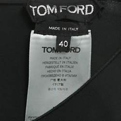 Pre Owned فستان توم فورد جيرزي أسود بحزام كافتان ماكسي صغير