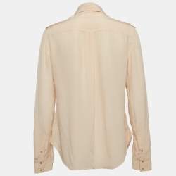 Pre Owned قميص توم فورد وردي حرير طويل الأكمام مقاس متوسط