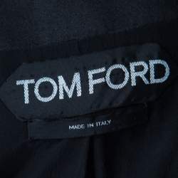 Tom Ford Black Fringed Back Detail Tailored Blazer S 