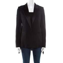 Tom Ford Black Fringed Back Detail Tailored Blazer S 