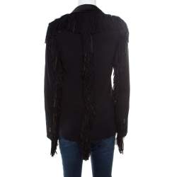 Tom Ford Black Fringed Back Detail Tailored Blazer S 