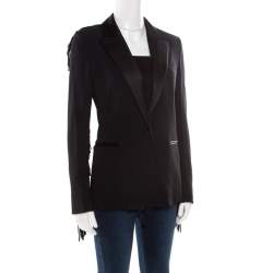 Tom Ford Black Fringed Back Detail Tailored Blazer S 