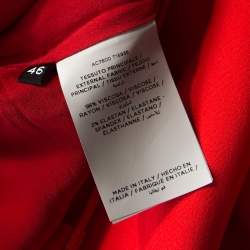 Tom Ford Scarlet Red Stretch Crepe Mesh Paneled Gown L