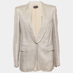 Tom Ford Beige Textured Single Breasted Blazer XS