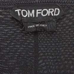 Pre Owned Tom Ford Black Silk Knit Semi Sheer Hooded Jacket S