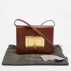 Tom Ford Brown Python Large Natalia Shoulder Bag