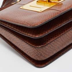 Tom Ford Brown Python Large Natalia Shoulder Bag