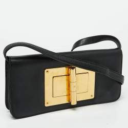 Tom Ford Black Leather Natalia Convertible Clutch