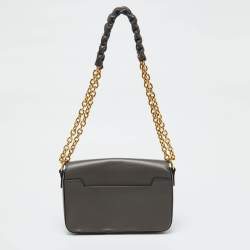 Tom Ford Grey Leather Small Chain Natalia Shoulder Bag