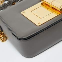 Tom Ford Grey Leather Small Chain Natalia Shoulder Bag