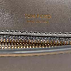 Tom Ford Grey Leather Small Chain Natalia Shoulder Bag