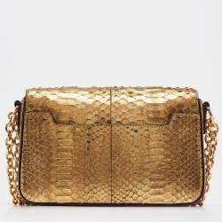 Tom Ford Gold Python Small Chain Natalia Shoulder Bag