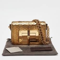 Tom Ford Gold Python Small Chain Natalia Shoulder Bag