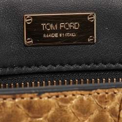 Tom Ford Gold Python Small Chain Natalia Shoulder Bag
