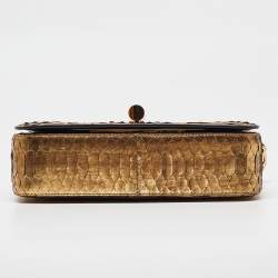 Tom Ford Gold Python Small Chain Natalia Shoulder Bag