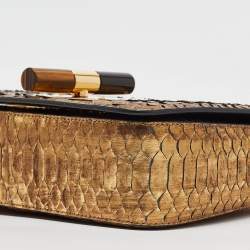Tom Ford Gold Python Small Chain Natalia Shoulder Bag