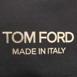 Pre Owned Tom Ford Black Canvas and Leather T Screw Tote
