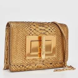 Tom Ford Gold Python Natalia Wallet On Chain