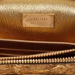 Tom Ford Gold Python Natalia Wallet On Chain