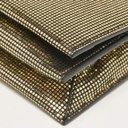 Tom Ford Gold Suede TF Flap Chain Clutch