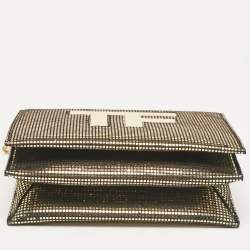 Tom Ford Gold Suede TF Flap Chain Clutch