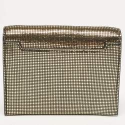 Tom Ford Gold Suede TF Flap Chain Clutch