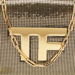 Tom Ford Gold Suede TF Flap Chain Clutch