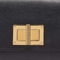 Pre Owned Tom Ford Black Leather Natalia Clutch Bag