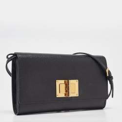 Pre Owned Tom Ford Black Leather Natalia Clutch Bag