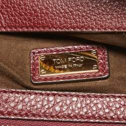 Tom Ford Dark Red Leather Turn-Lock Natalia Tote