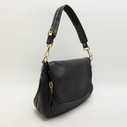 Pre Owned Tom Ford Black Leather Jennifer Shoulder Bag