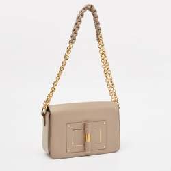 Pre Owned Tom Ford Beige Leather Medium Natalia Shoulder Bag