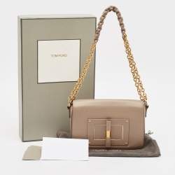 Pre Owned Tom Ford Beige Leather Medium Natalia Shoulder Bag
