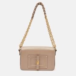 Pre Owned Tom Ford Beige Leather Medium Natalia Shoulder Bag