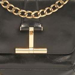 Tom Ford Black Leather Tara Chain Shoulder Bag