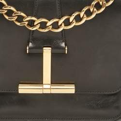 Tom Ford Black Leather Tara Chain Shoulder Bag