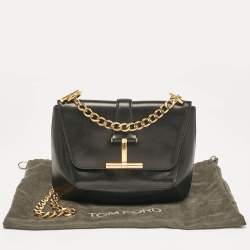 Tom Ford Black Leather Tara Chain Shoulder Bag