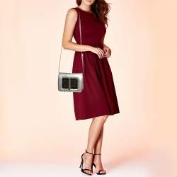 Pre Owned Tom Ford Silver Python Small Natalia Crossbody Bag