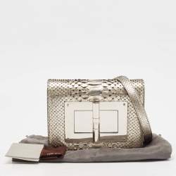 Pre Owned Tom Ford Silver Python Small Natalia Crossbody Bag