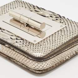 Pre Owned Tom Ford Silver Python Small Natalia Crossbody Bag