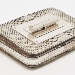 Pre Owned Tom Ford Silver Python Small Natalia Crossbody Bag