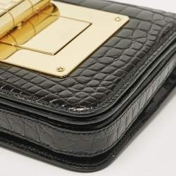 Tom Ford Black Shine Alligator Small Natalia Crossbody Bag