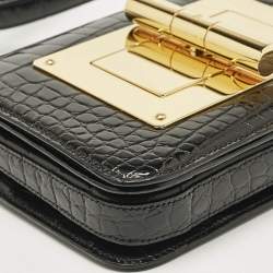 Tom Ford Black Shine Alligator Small Natalia Crossbody Bag